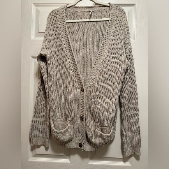 Free People Sweaters - Free People Beige with Multicolor Knit Cardigan